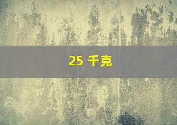 25 千克